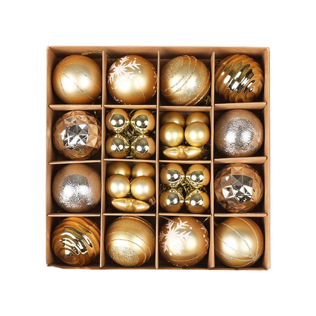 

Easy to Christmas Ball Ornaments Set Festive Decorations for Beautiful Holiday Season Wide Application Plastic, Gold
