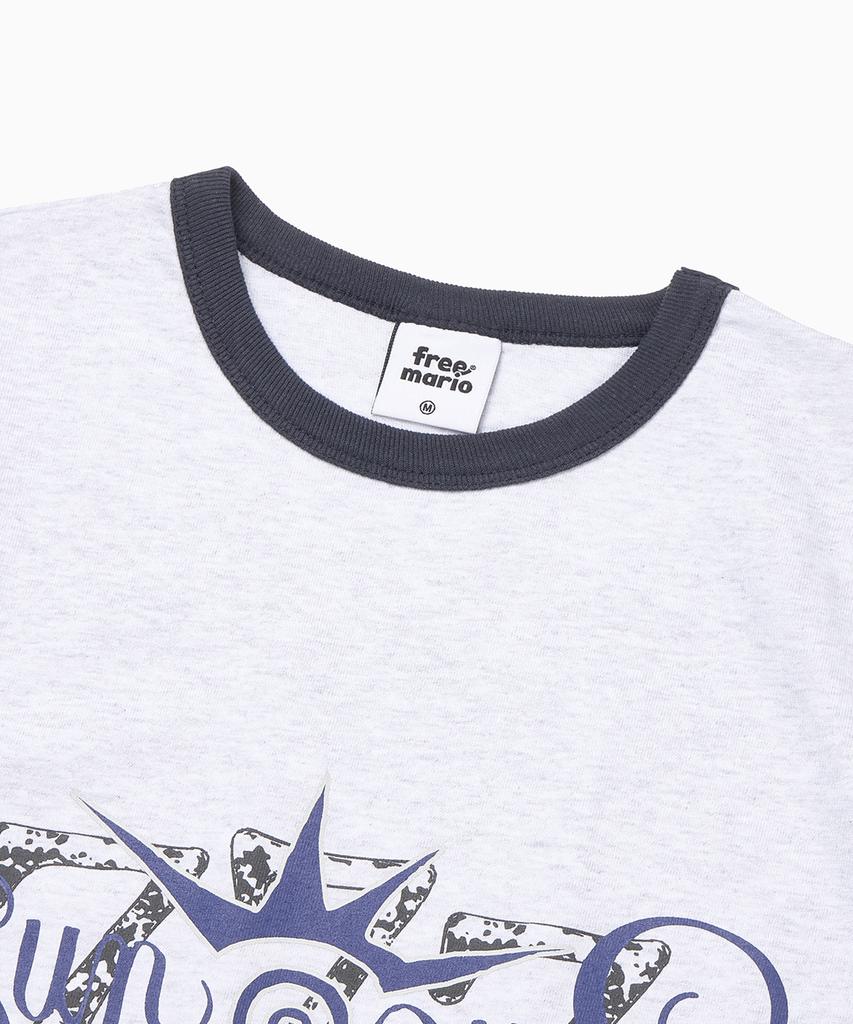 FREEMARIO Jackpot Ringer T-Shirt [Melange Grey]