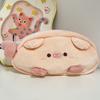 Pig Plush Pencil Case With Heart Charm For Kids And Students