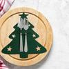 4pcs Christmas Knife And Fork Holder Elk Xmas Tree Cutlery Bag Pocket Non-woven Fabric Tableware Organizer Table Decoration