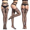 Sexy undertøy blonder gjennomsiktig stropp nettstrømper svart sexy fri av midjen fiskenettstrømper sklisikkert strømpebånd