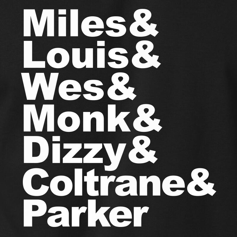 MILES & LOUIS & WES & MONK Винтажные Джаз Фанк Соул Имена S-6XL Футболка Унисекс XL