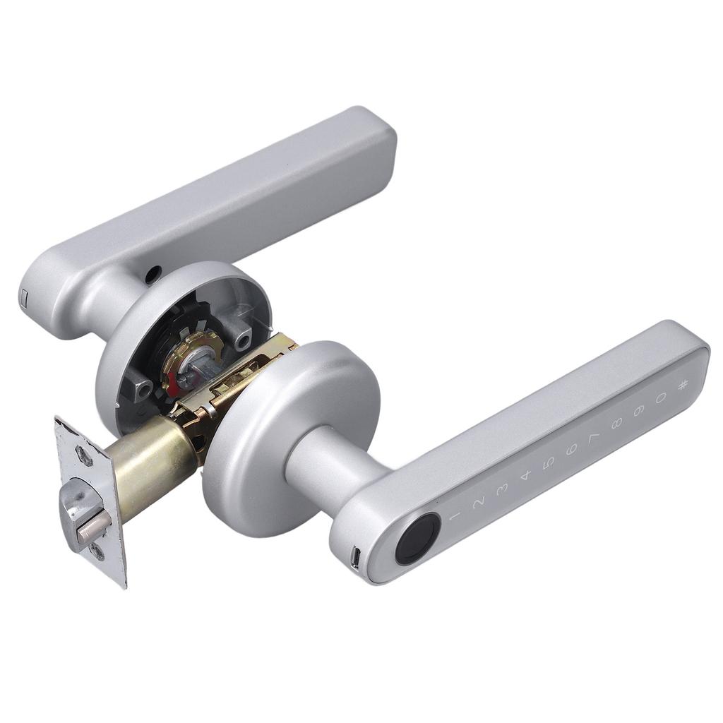 Fingerprint Lock Electronic Password Lock Smart Touchscreen Door Lock for Household OfficeSilver