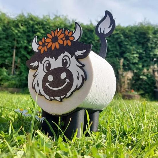 1/2Pcs Cow Shape Toilet Paper Holder Large Capacity Farmhouse Style No Assembly Napkin Organizer Bathroom Decor