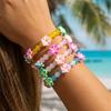 Bohemian Polymer Clay Flower Glass Beads Bracelet for Women Dopamine Plumeria Frangipani Chain Summer Beach Party Jewelry Gift