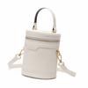 Modische Zylinder Handtasche Tote Damen PU Leder Verstellbar Elegant Umhängetasche für Tägliche Arbeit Weiß