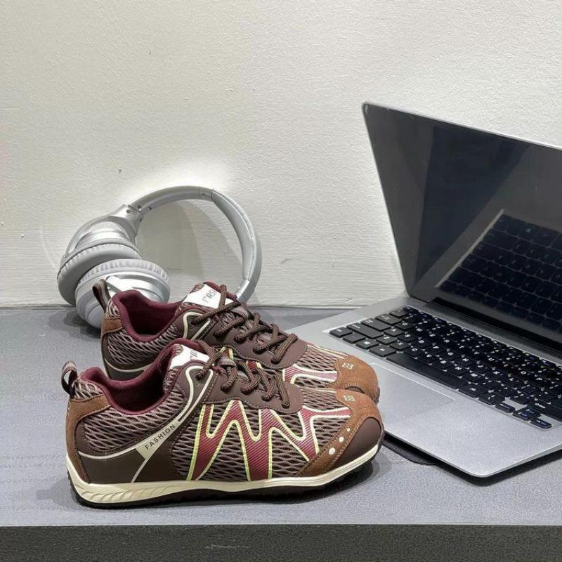 Retro Contrasting Color Splicing Ballet Girl New Breathable Mesh Fashionable Versatile Casual