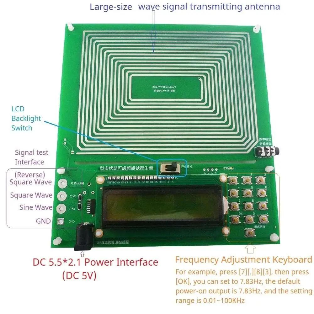 0.1-30KHZ 7.83HZ Schumann Signal Generator Resonance Frequency Pulse Audio Resonator Sine Wave Square Wave Inverted Square Wave