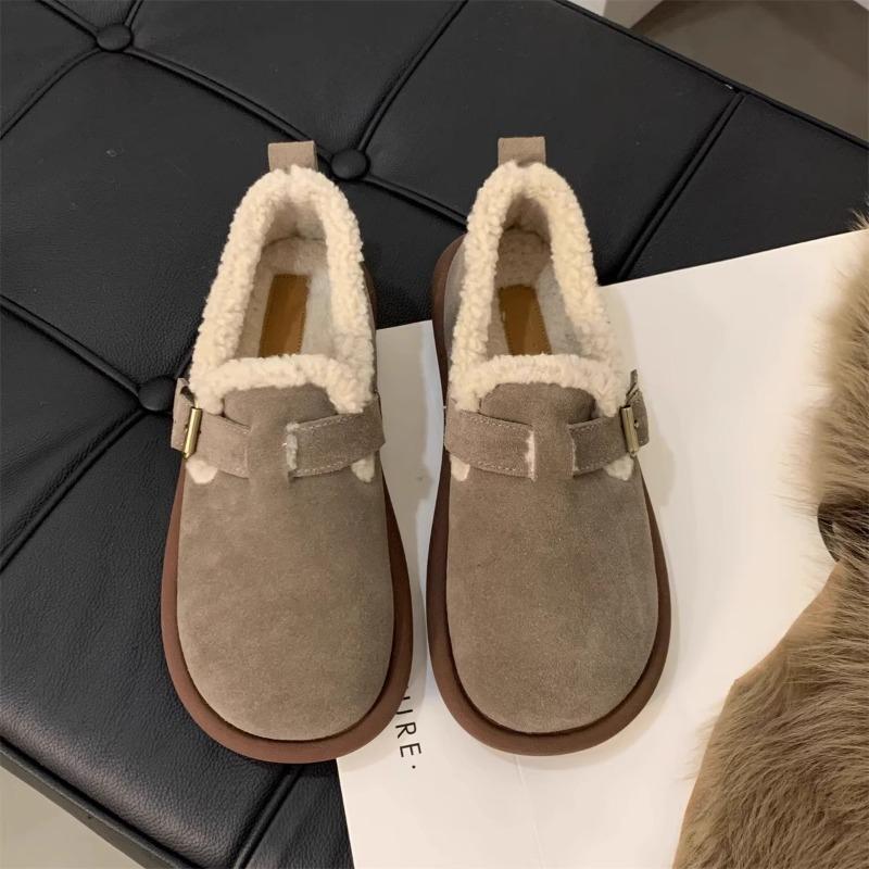 New Women's Thick-soled Shoes with Fleece Warmth, Anti-slip Snow Boots, and Retro Cotton Shoes