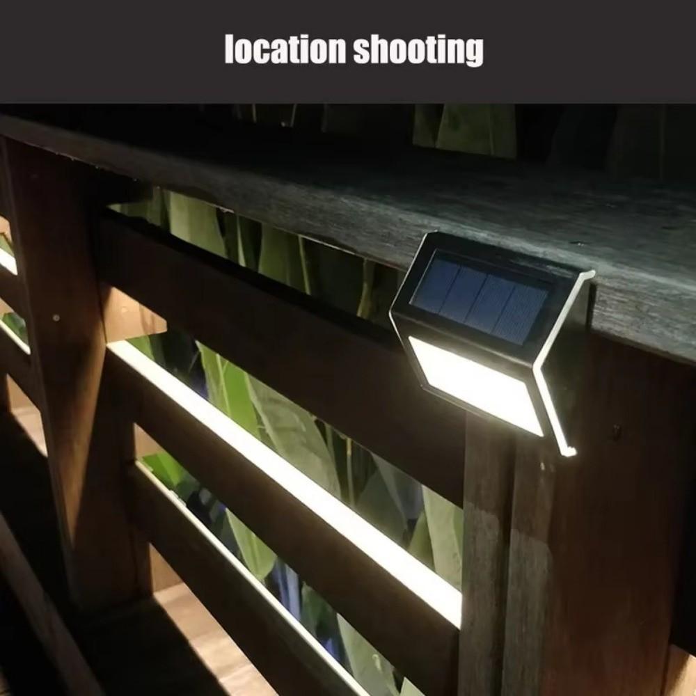Stainless Steel 3LED Step Light Waterproof Easy Installation Solar Fence Lights Warm Light Deck Lights