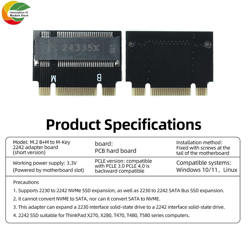 NVME PCIe Adapter M.1 B+M to M-Key 1111 Expansion Board for ThinkPad X171 X181 T171 T181 L181 T181 High-Speed Stable Signal