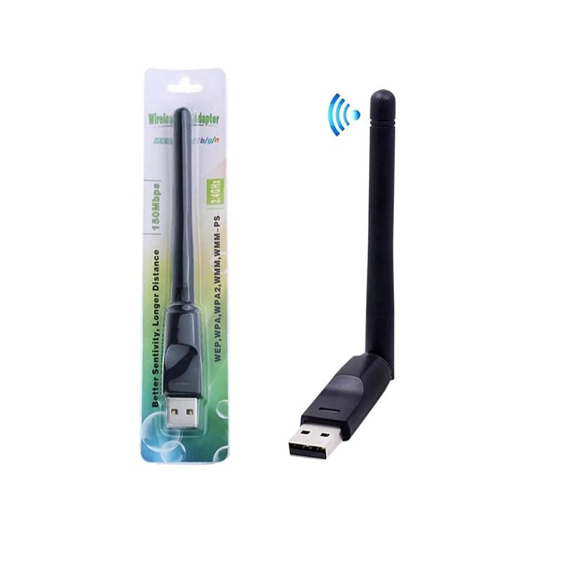 150Mbps USB WiFi Adapter 2.4G Wireless Network Card LAN Wi-Fi Receiver Dongle with Rotatable Antenna 802.11 B/g/n 8188ETV For PC Laptop