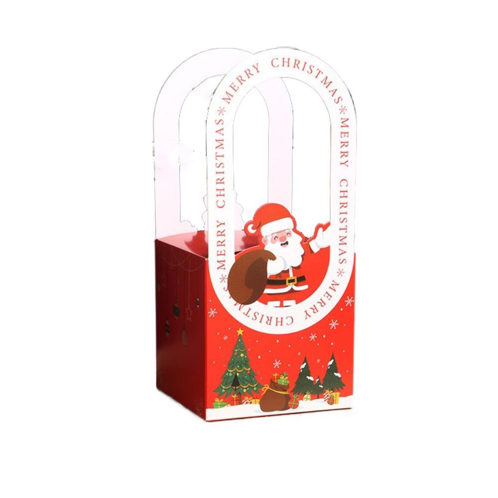 10pcs Paper Christmas Fruit Packaging Box Cute Xmas Eve Packaging Bag Christmas Gift Box Chocolate