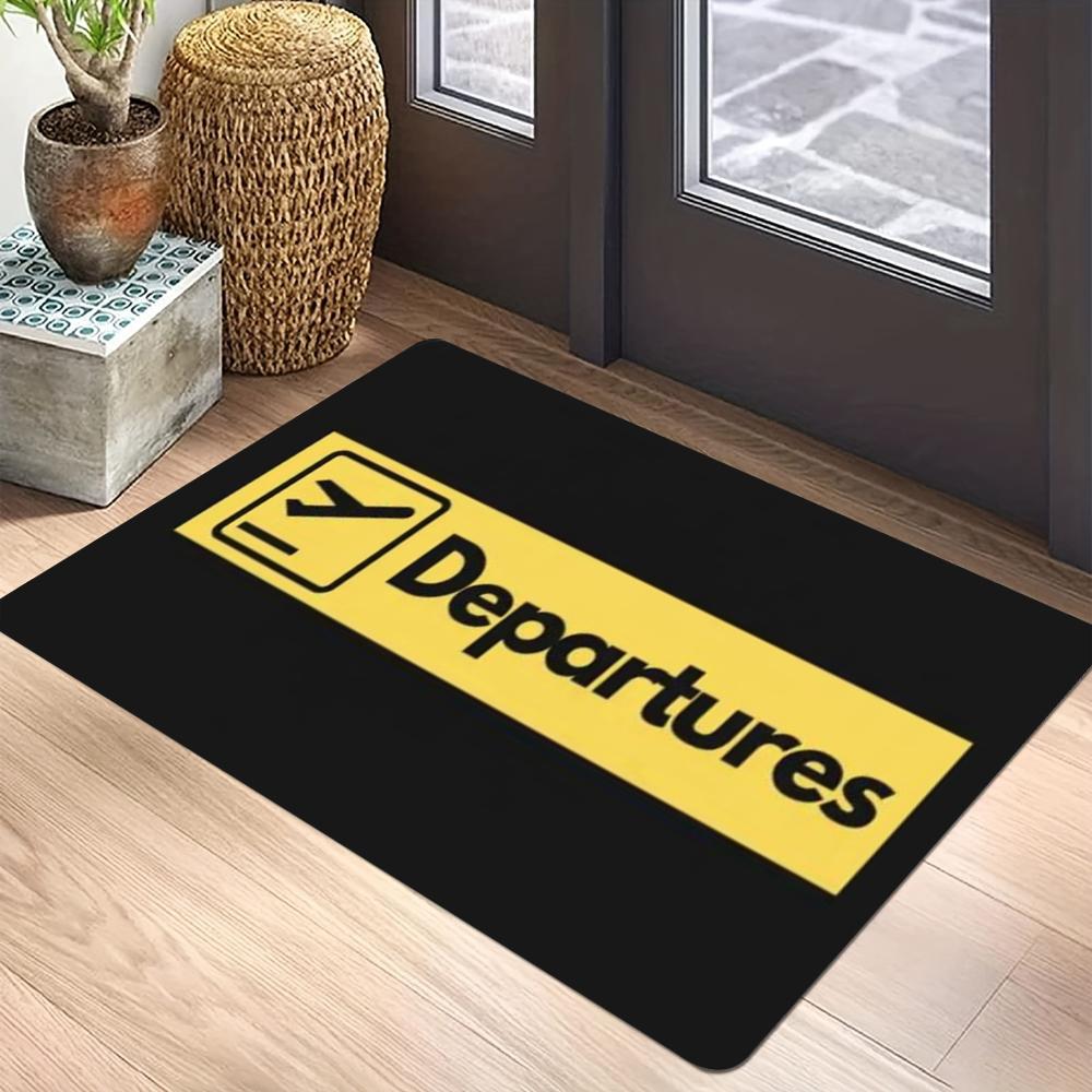 Aviation Theme Carpet Mat - Spitfire Airplane Rainbow Stripes Flight Route Pilot Collector Decorative Home Decoration Rug