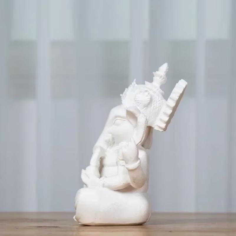 Handgemaakte Zandsteen Ganesha Boeddha Olifant Beeld Sculptuur Figuur voor Huisdecoratie Woonkamer