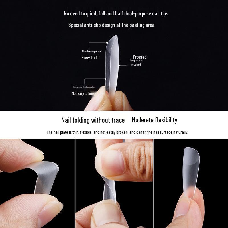 Single Number Frosted Ultra-Thin Nail Tips - Small Size, Traceless, Refillable, Half/Full Stick, Free Carving.