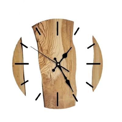Artistic Wood Grains and Transparent Tempered Glass Wall Clock with Quiet Movement 30cm Vintage Decors for Any Room