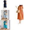 Luxurious Cotton Loose And Thin Dress For Women With Short Sleeves And Round Neck