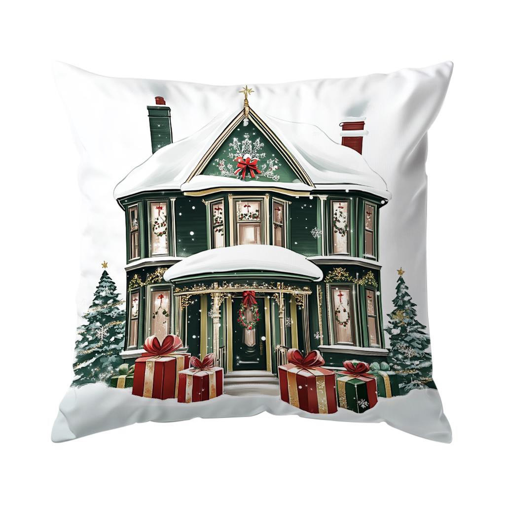45X45Cm Christmas Theme Pillowcase Bedroom Sofa Cushion Cover 100% Polyester Living Room Cushion Pillowcase Home Decor
