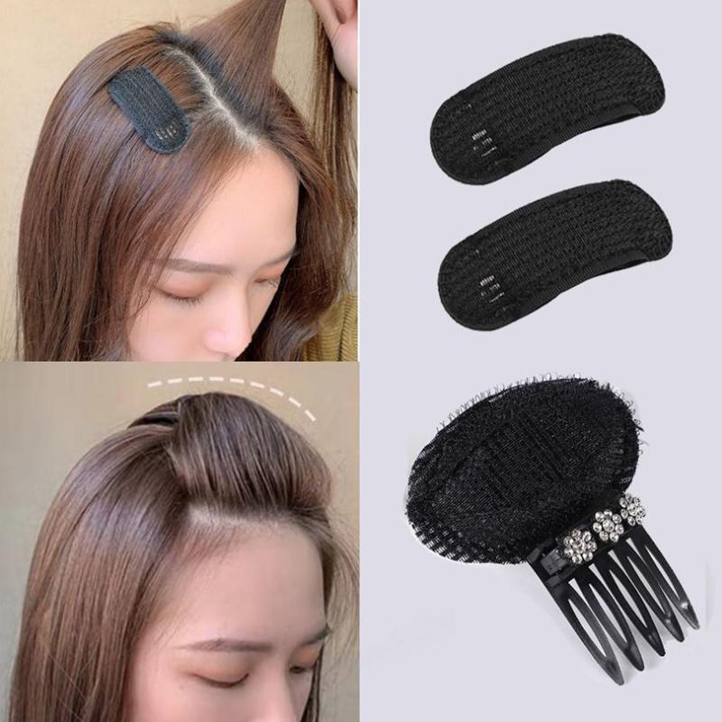 Rhinestone Invisible Fluffy Sponge Hårklemme Front Hårlinje Volum Base Puff Pute Hårbolle Hårstyling Hårnål