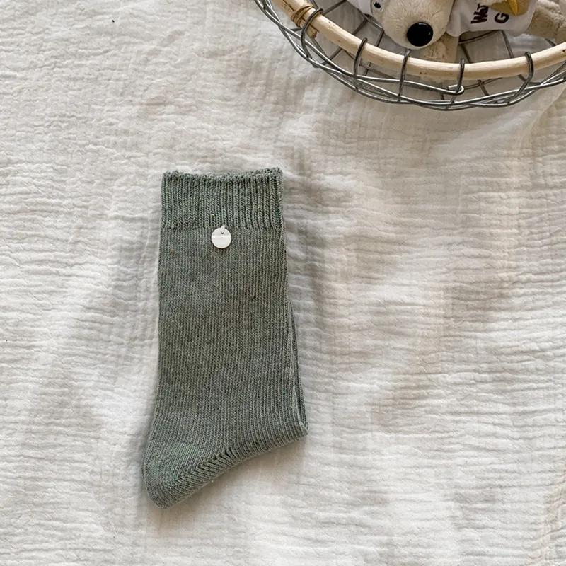 

Женские носки повседневные однотонные хлопковые длинные носки женские модные уличные носки Harajuku Shell декоративные носки средней длины