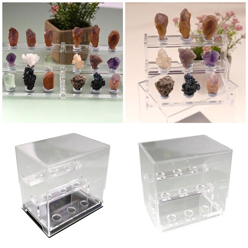 Acrylic Crystal Display Box For Gemstones And Mineral Collection High Transparency Dustproof Designs Storage Box