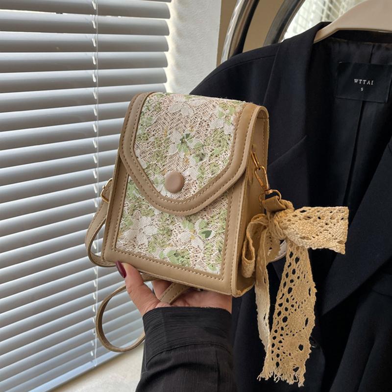 Women Fashion Ladies Bag Simple Floral Straw Messenger Bag Lightweight Crossbody Bag for Summer Beach Holiday AVE