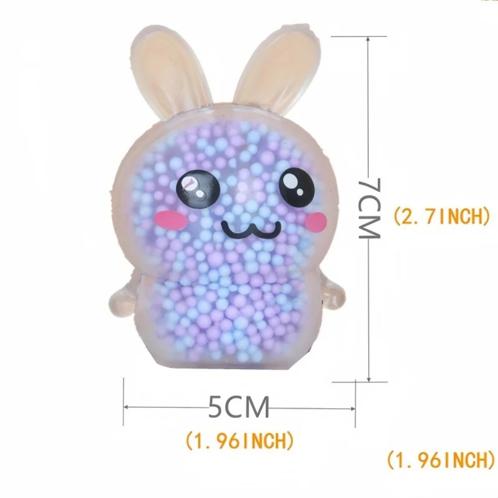 6 ST Squeezable Kanin Stressbollar med Ljus Stresslindrande Leksak Flickor Barn Fidget Leksaker Färgglad Kanin för Påskkorgsfyllning
