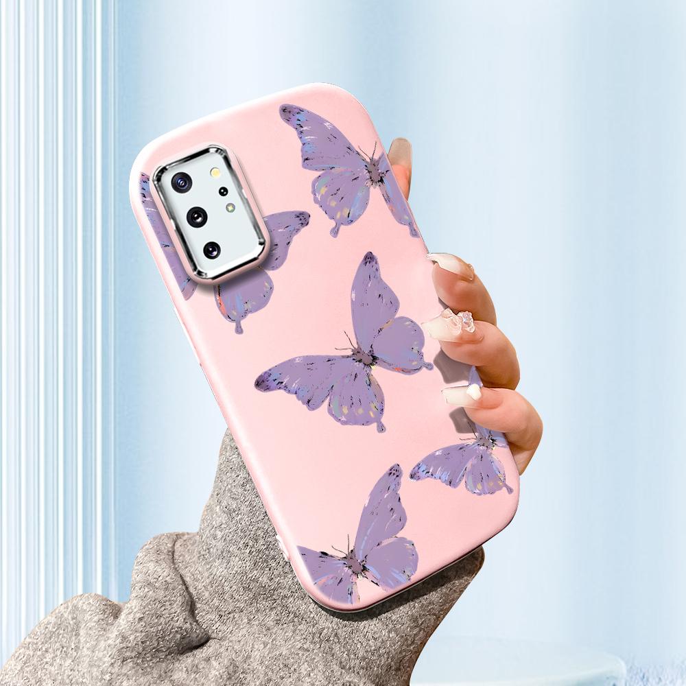 

Сплошной цвет с серебряным краем линзы, жирный корпус, Мягкий ТПУ, жидкий силиконовый чехол, противоударный чехол для телефона для Xiaomi Redmi Samsung Samsung S20 FE розовый