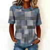 Women's Fashion Collar Cowboy Splicing Sweatshirt Casual Printed Hoodie Short Sleeve Shirt Top