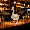 Premium Collectible Bottle Goose Shape Glass Whiskey Decanter, 3D Bird Liquor with Frosted Stopper, 350ml Art Vodka Wine Dispenser for Home