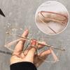 Retro Square Metal Glitter Frames Eyeglasses Female Stylish Optical Myopia Blocking Eyewear Reading Anti-blue Lightweight Glasses