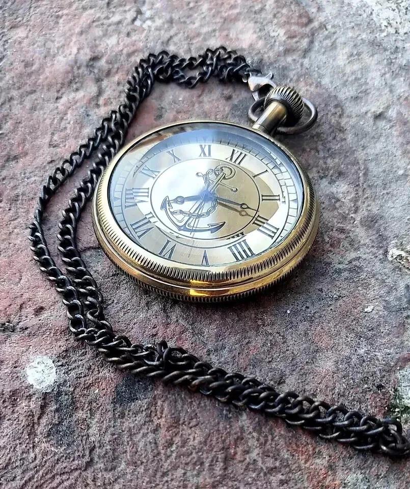 Antique Brass Pocket Watch Victoria 1875 Vintage Beautiful Pocket Watch