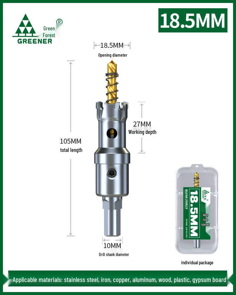 Green Forest Stainless Steel Hole Saw for Metal, Wood, and Aluminum Drilling