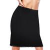 Women's Elastic Waist Half Slip A-Line Skirt High Stretch Milk Silk Solid Underskirt Anti-Transparent Safety Liner Skirt