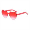 Liebe Herz Form Sonnenbrille Frauen Randlose Rahmen Tönung Klare Linse Bunte Sonnenbrille Weibliche Rot Rosa Gelb Shades Reisen
