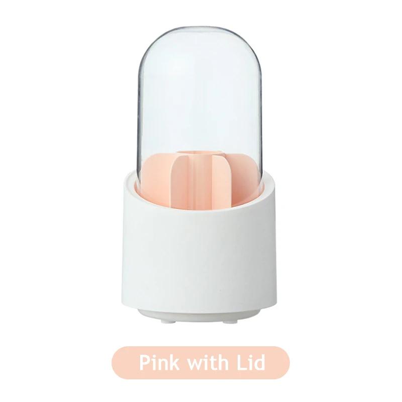 Rotating Makeup Brush Storage Box Portable Multifunction Dust Proof Desktop Organizer Lipstick Shadow Cosmetic Holder
