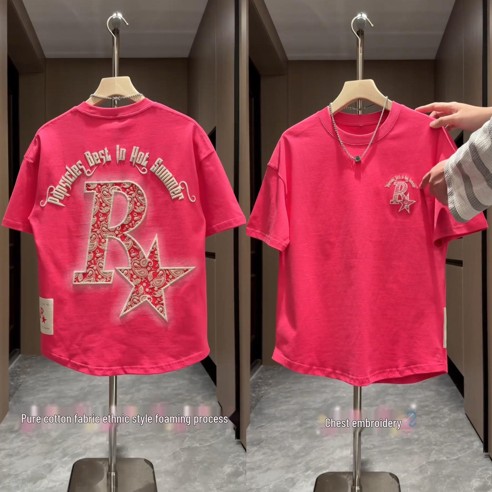 

Men s Trendy European Embroidered Short Sleeve T-Shirt 4XL