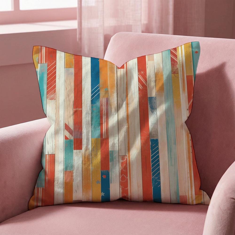 Classic Striped Cushion Cover Multi-Scene Pillow Cover for Home & Car - Reversible, Soft & Durable for Daily Use