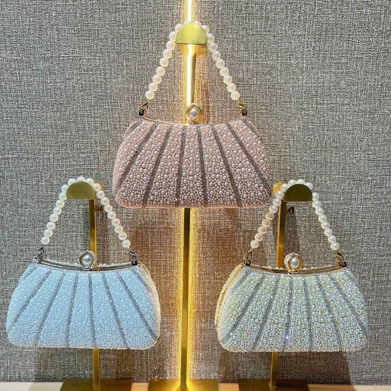 Dinner Bag Ladies' Handbag Pearl and Diamond Set Banquet Clutch Evening Dress Bag Ladies' Bag