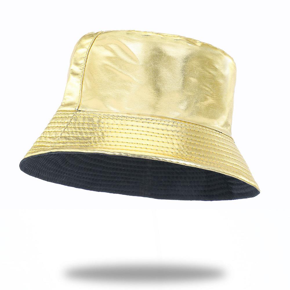 Cappello a secchiello in ecopelle da donna Reversibile in PU Cappello da sole Moda Autunno Impermeabile Cappello da pescatore Cappello a secchiello da sole Reversibile