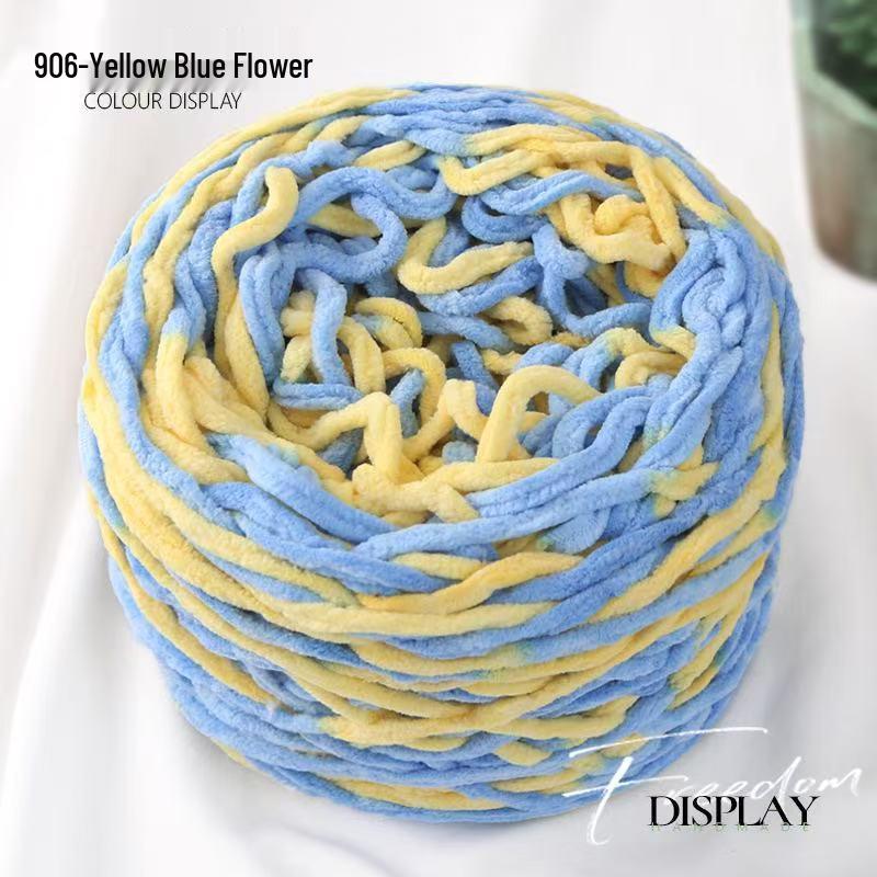 New 3.8 Liang Colored Ice Yarn: Thick Single-Strand for Crochet - Ideal for Shoes, Slippers, Scarves, and Seat Cushions.
