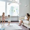 summer LED Ceiling Fan With Remote And Light Space-Saving Noiseless Blower Device Retractable for  Porches Garages