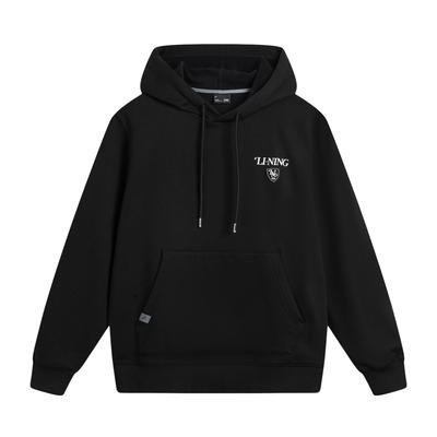Li Ning Sports Lifestyle Series Fleece Lined Warm Hooded Pullover Fashionable Versatile Casual Letter Sweatshirt Men Sweatshirt AWDVA43-4