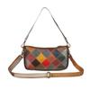 Cowhide Genuine Leather Bag Underarm Bag Colorful Color-blocking Retro Single-shoulder Bag Small Bag