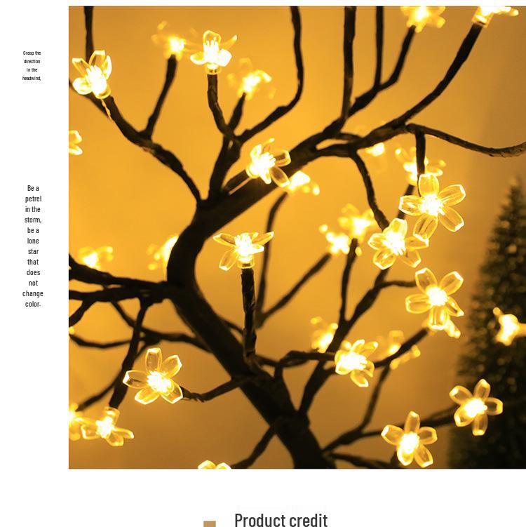 Cherry Blossom & Maple Leaf LED Tree Night Light - Creative Desktop Decoration Atmosphere Lamp