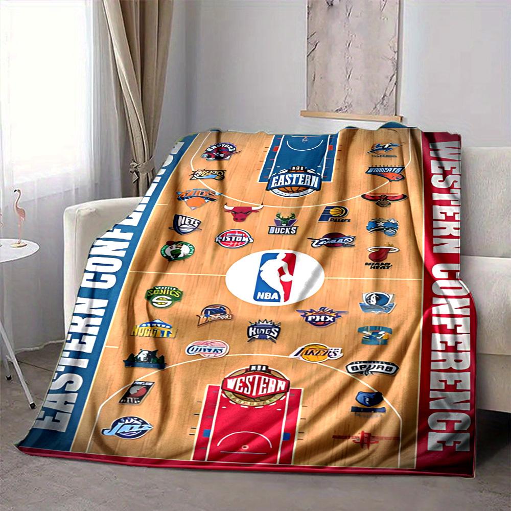 1pc Basketball Teams Flannel Blanket, Soft Skin Friendly with Digital Printing, Various Sizes Available for Family, Friends, Birthday