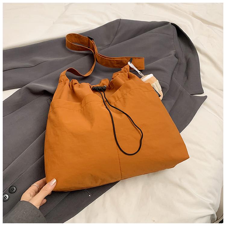 Women's Solid Color Tote Bag Wide Shoulder Strap Shoulder Bag Crossbody Bag