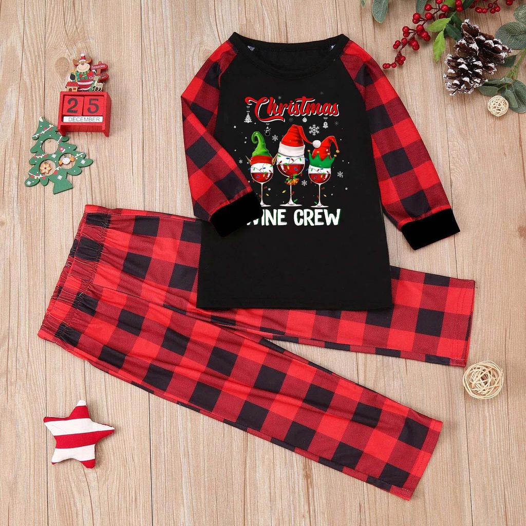 Family Christmas Plaid Pajama Set: Long-Sleeve T-Shirt & Pants