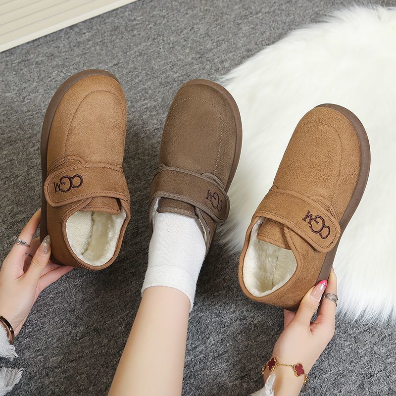 Thick-soled velvet Birkenstocks women's snow boots new autumn and winter non-slip fluffy beanie thermal cotton shoes